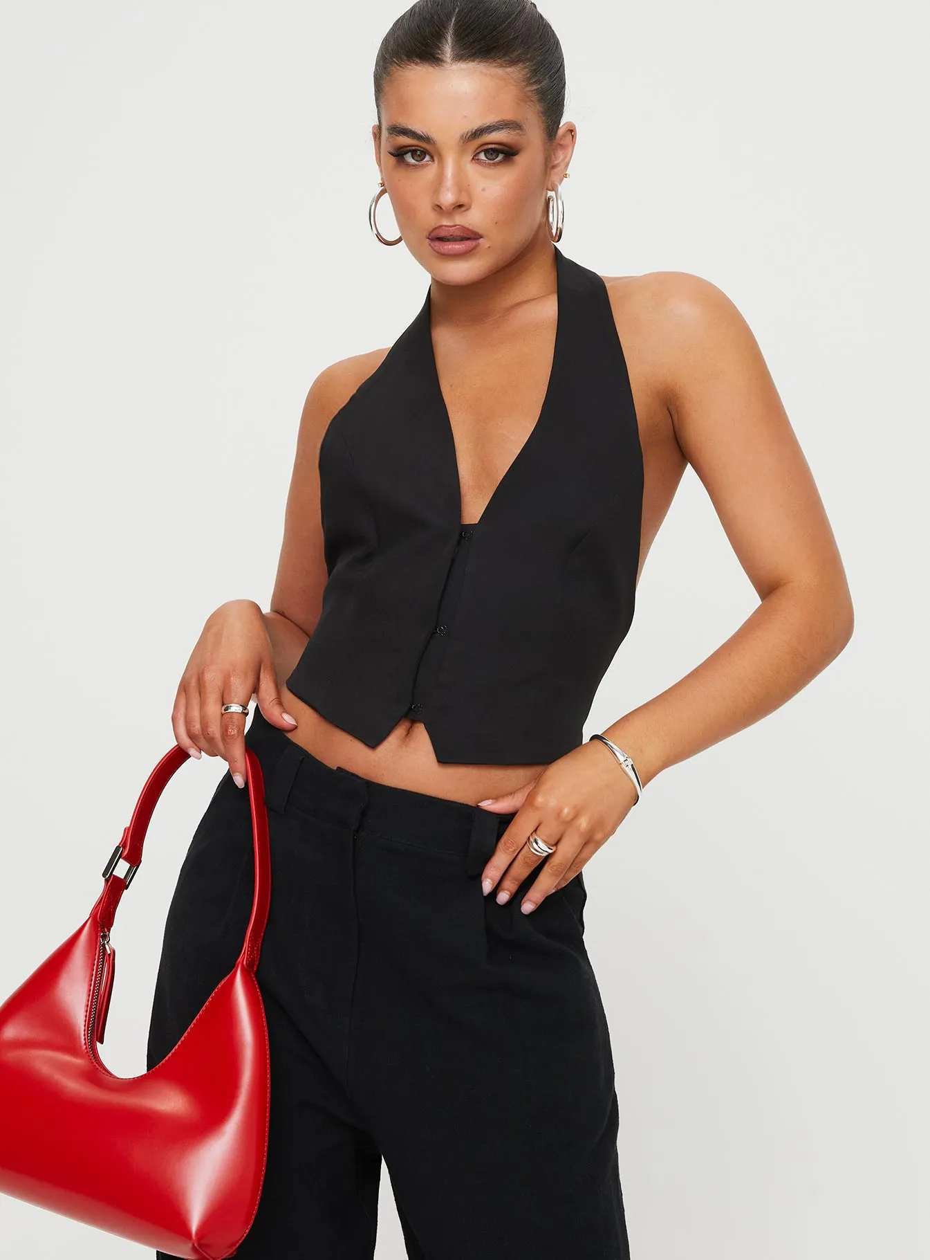 Je Suis Halter Top Onyx sold by Princess Polly product image thumbnail 2