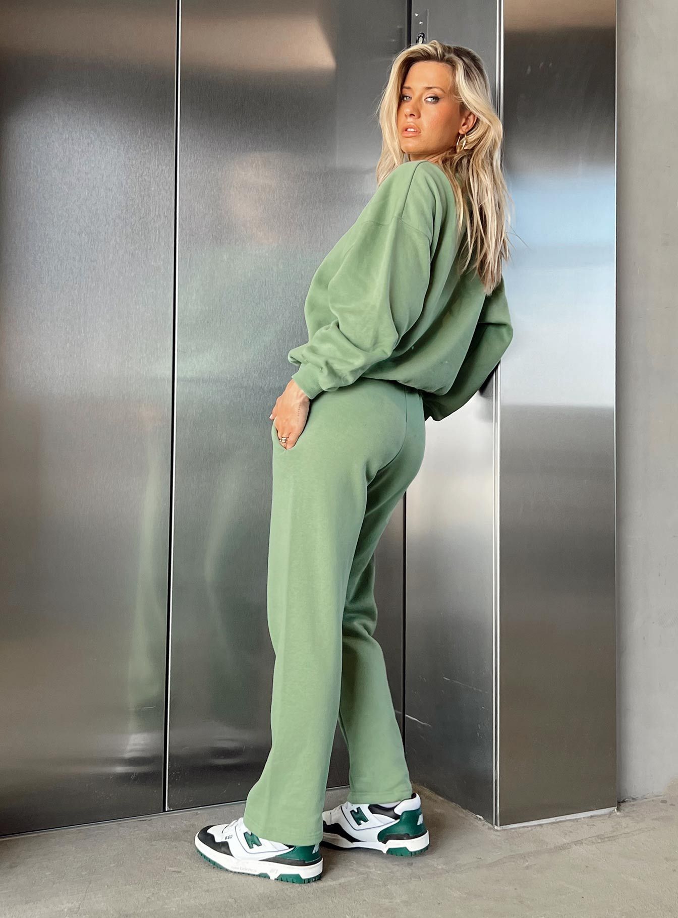 Arya Straight Leg Track Pants Green sold by Princess Polly product image thumbnail 3