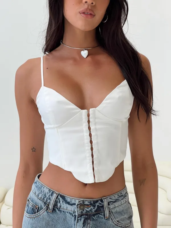 Palisade Corset Top White sold by Princess Polly