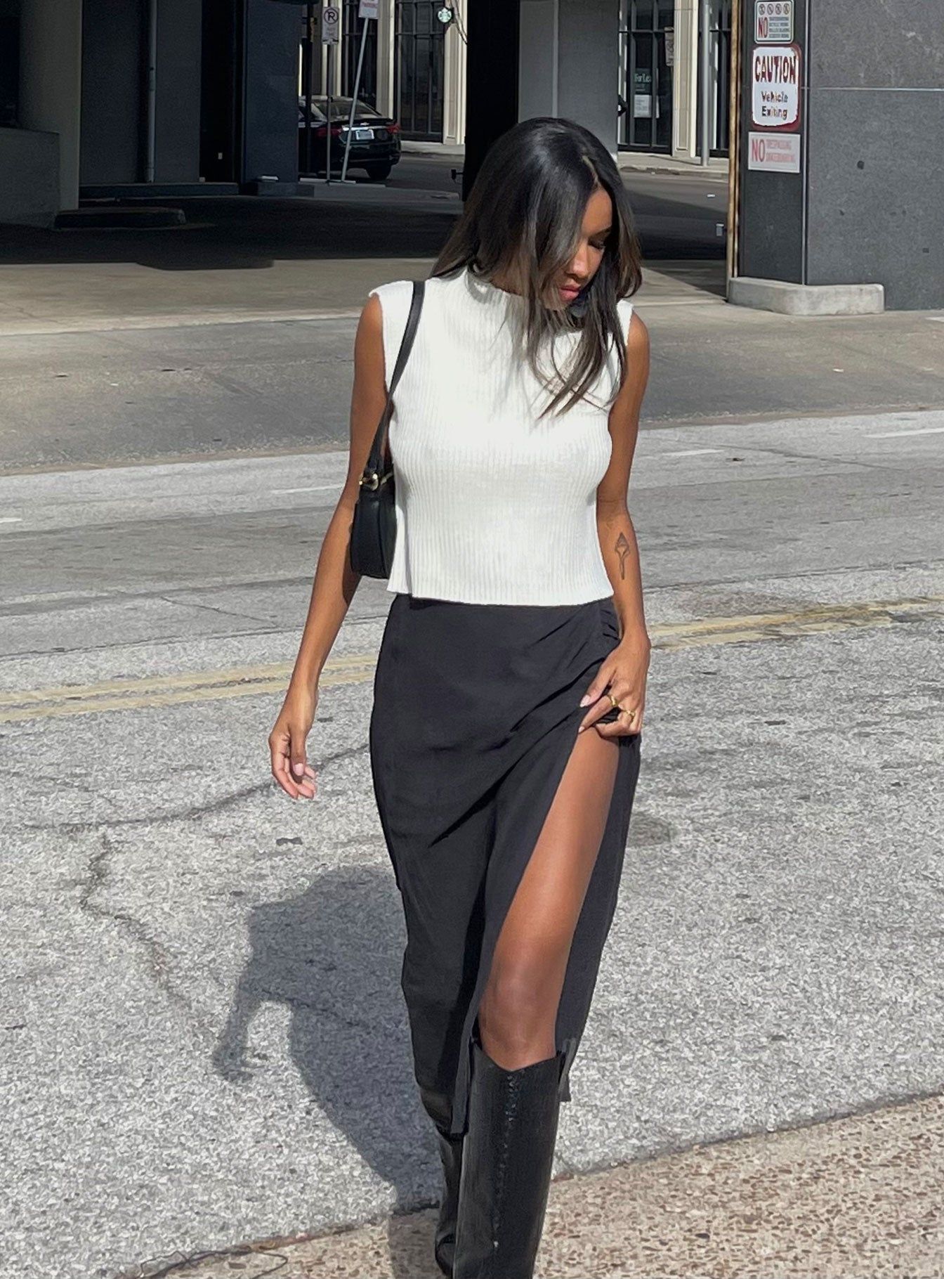 Mabel Midi Skirt Black sold by Princess Polly