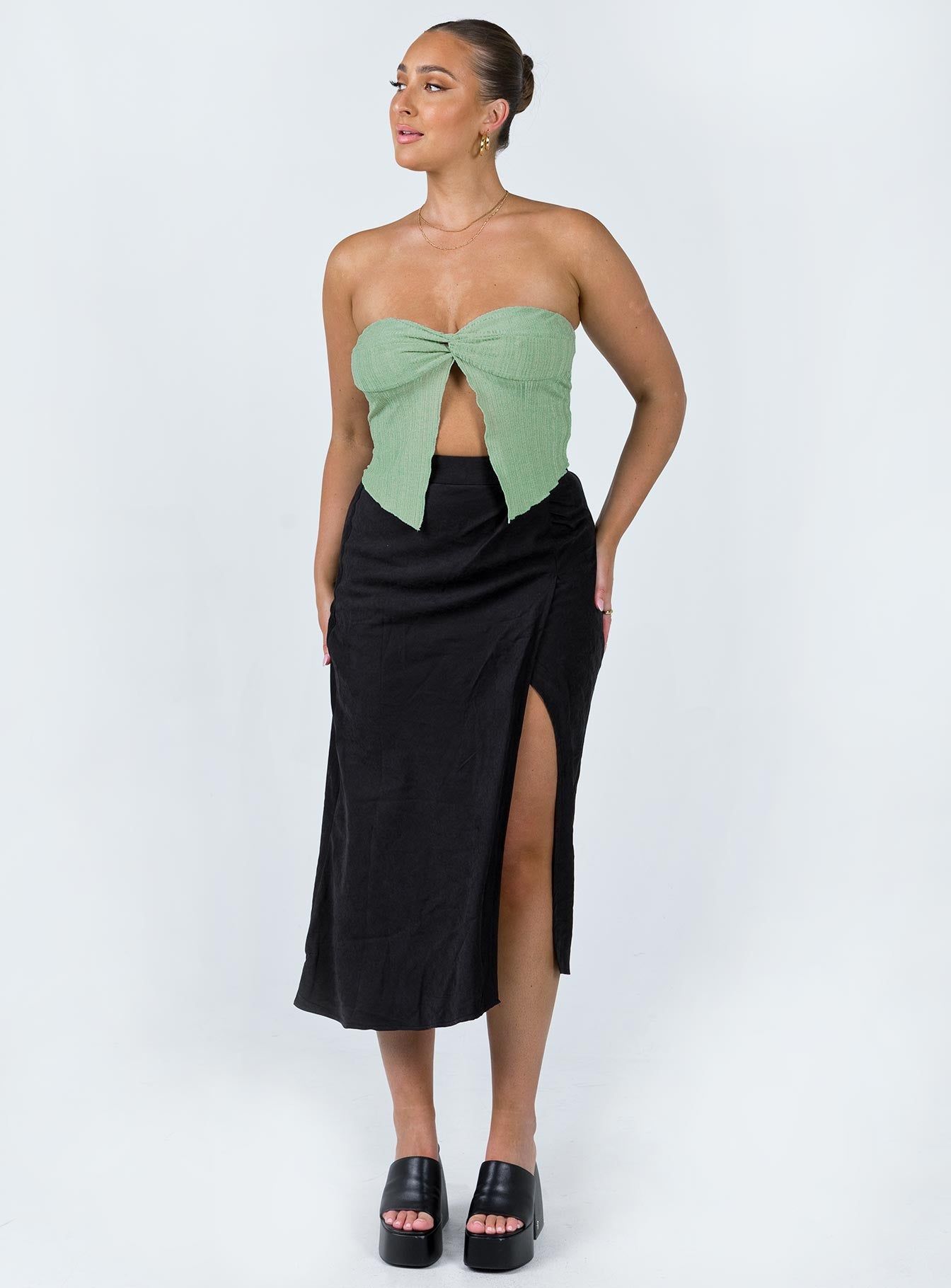 Mabel Midi Skirt Black sold by Princess Polly product image thumbnail 2