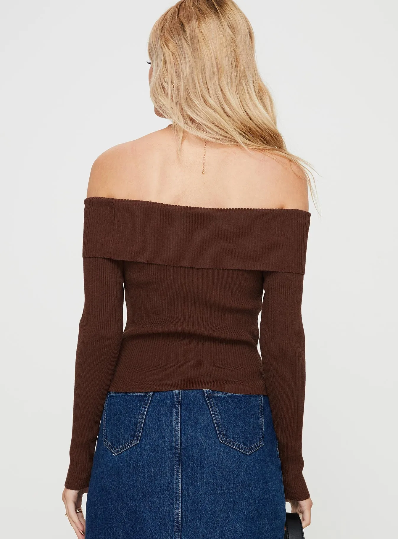 Infinity Off The Shoulder Top Brown sold by Princess Polly product image thumbnail 4