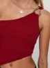 Toomba One Shoulder Top Blurred Lace Red sold by Princess Polly