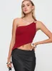Toomba One Shoulder Top Blurred Lace Red sold by Princess Polly