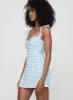 Landon Mini Dress Blue Floral sold by Princess Polly