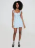 Landon Mini Dress Blue Floral sold by Princess Polly