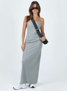Lania Midi Dress Grey sold by Princess Polly