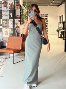 Lania Midi Dress Grey sold by Princess Polly
