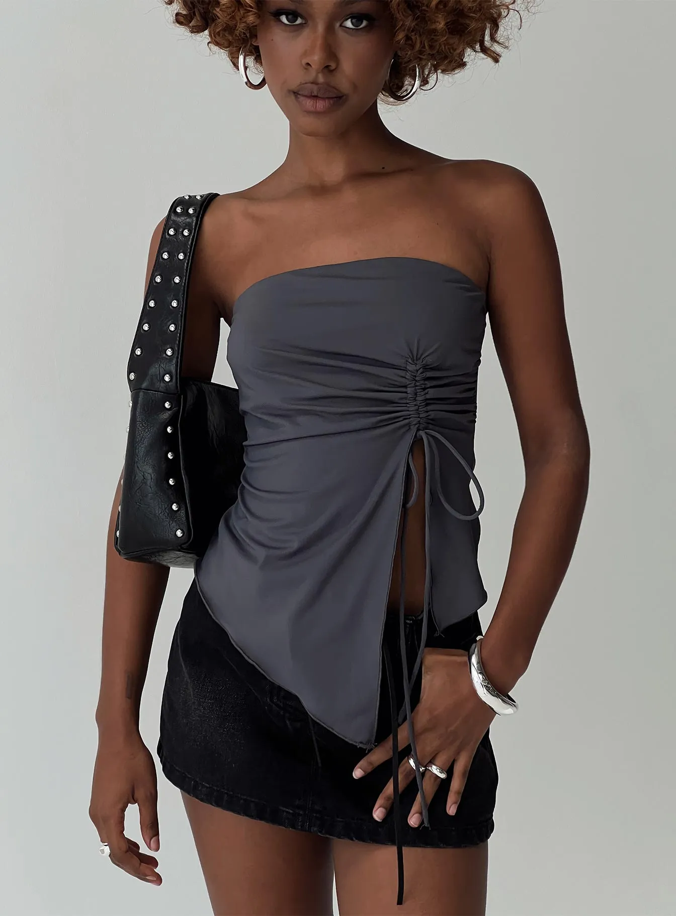 Dessy Strapless Top Slate sold by Princess Polly