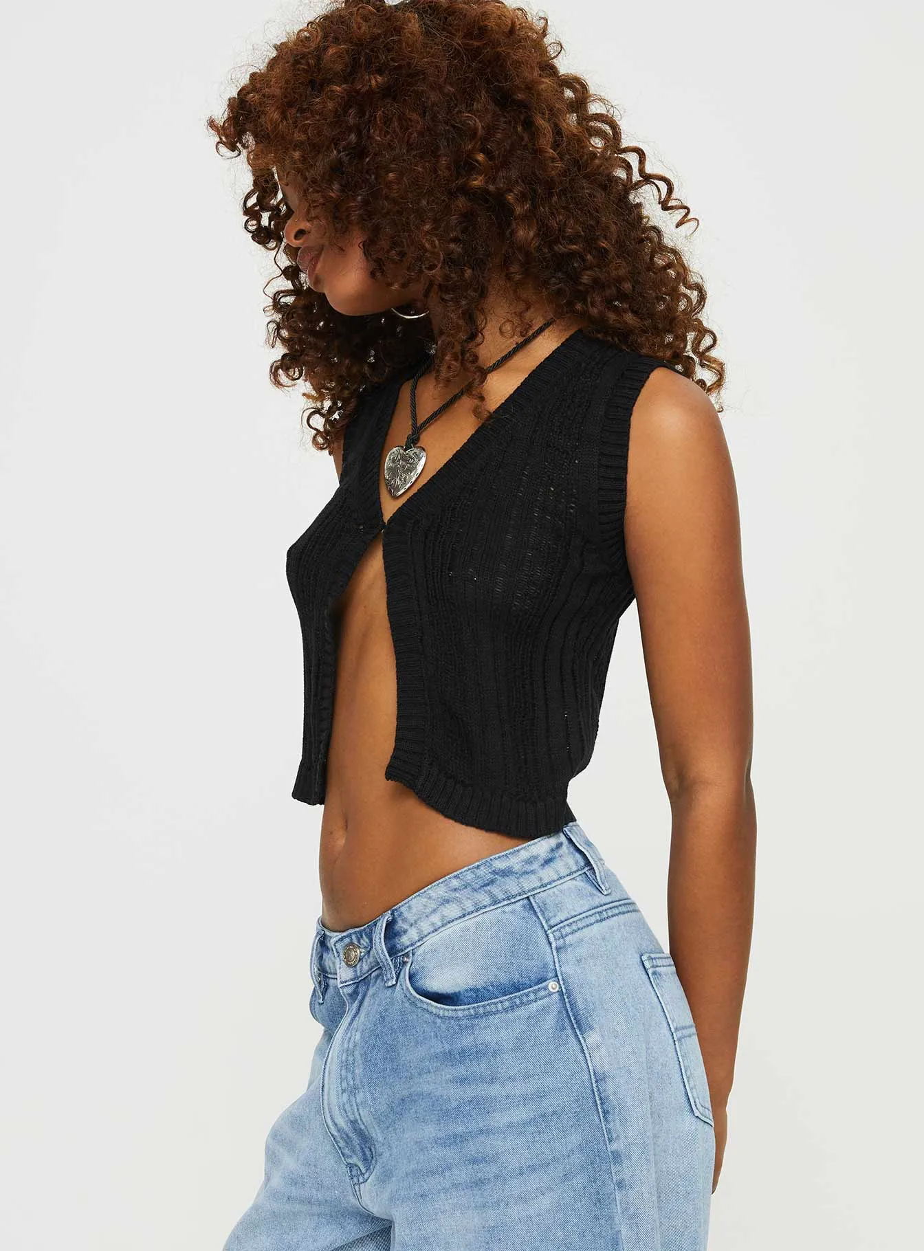 Issac Knit Vest Black sold by Princess Polly product image thumbnail 4