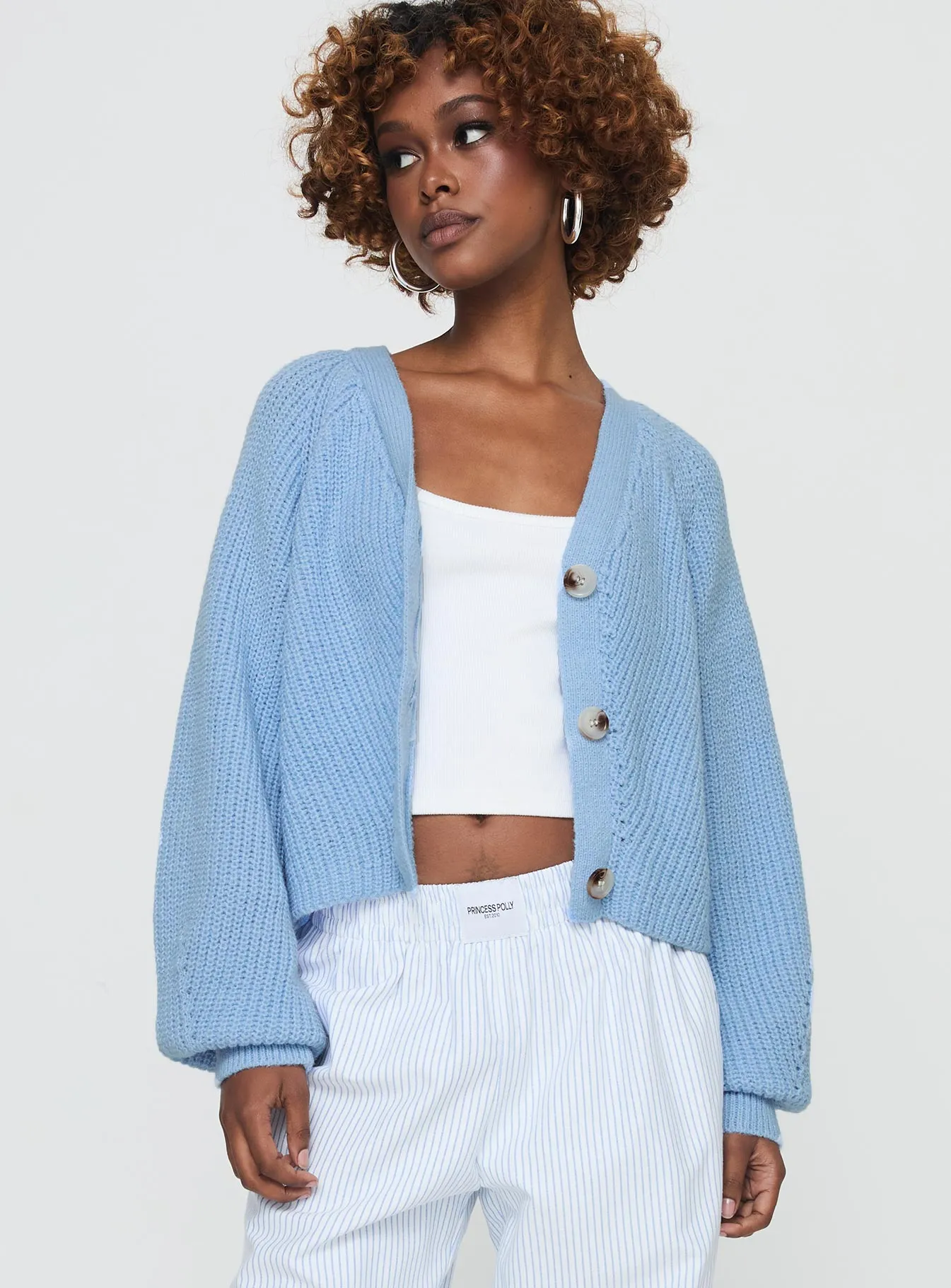 Leskie Cardigan Pale Blue sold by Princess Polly product image thumbnail 2