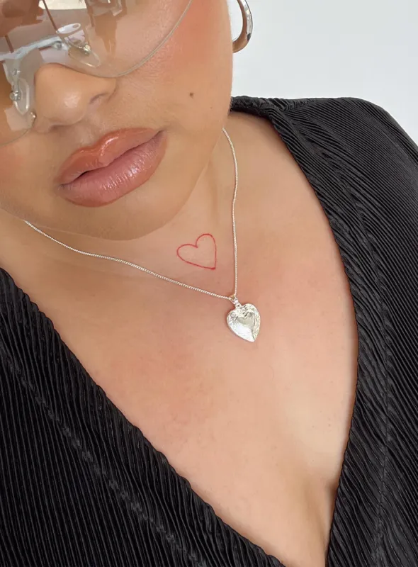 Lock It Up Necklace Silver sold by Princess Polly