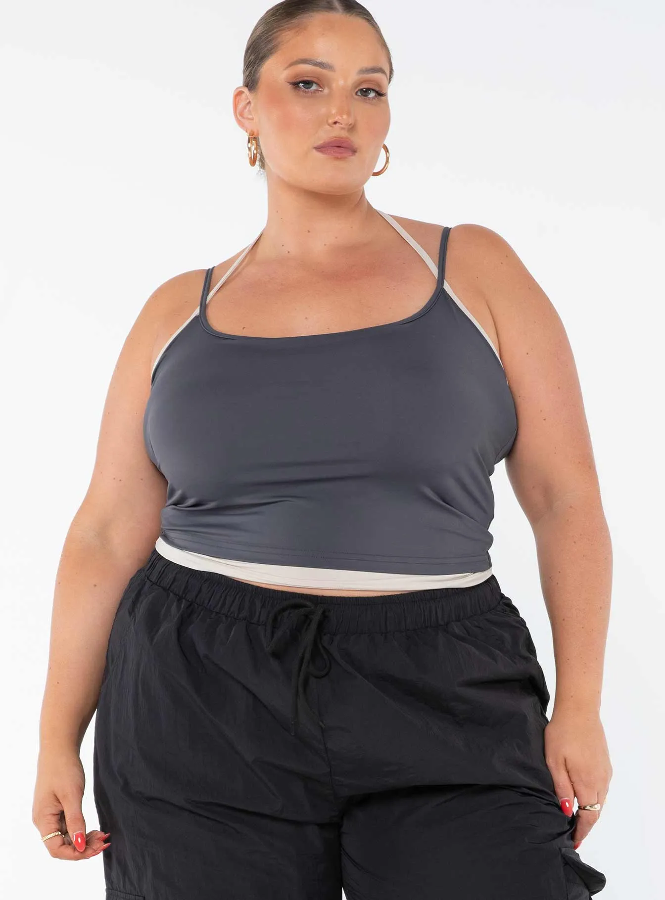 Premier Layered Tank Top Slate Curve sold by Princess Polly product image thumbnail 2