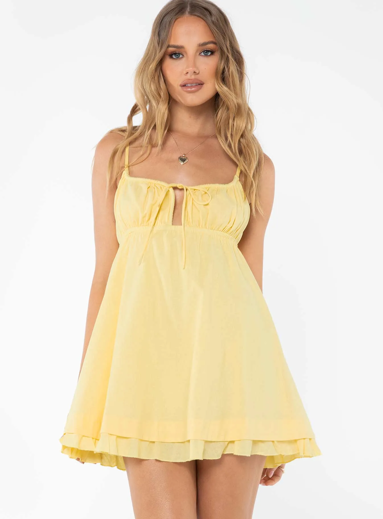 Empress Of Love Mini Dress Yellow sold by Princess Polly product image thumbnail 2