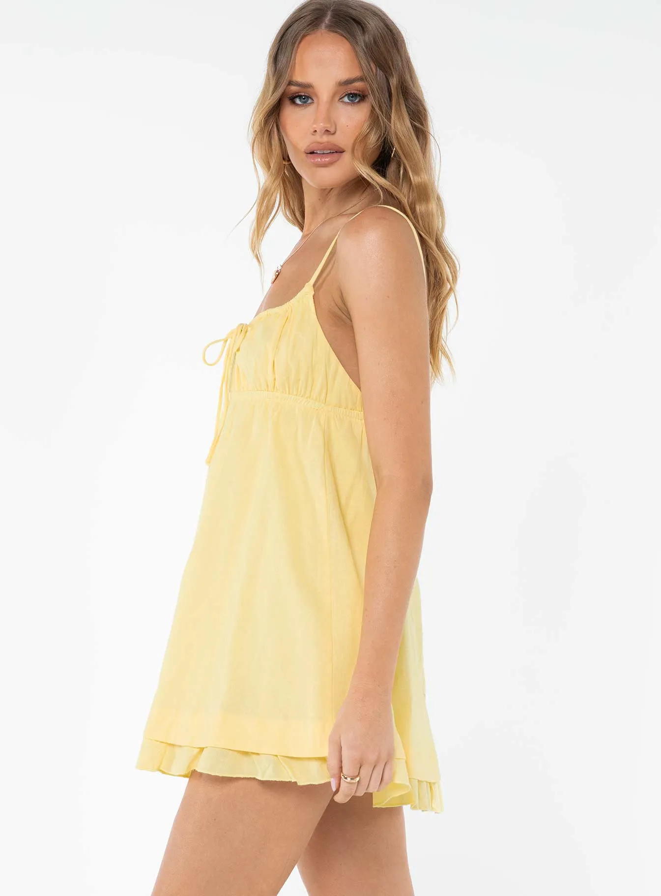 Empress Of Love Mini Dress Yellow sold by Princess Polly product image thumbnail 4