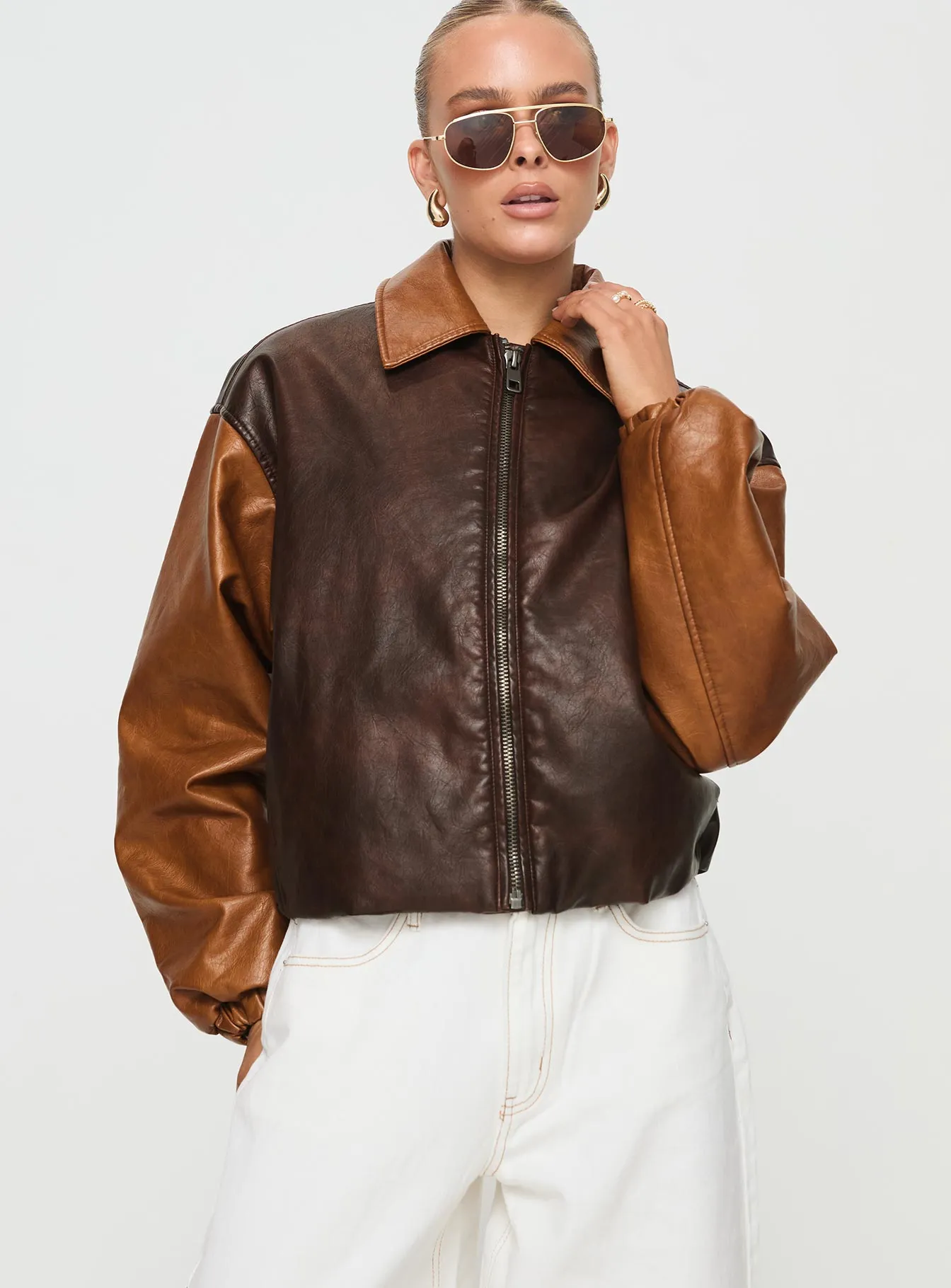 Nirvana Bomber Jacket Chocolate sold by Princess Polly product image thumbnail 2