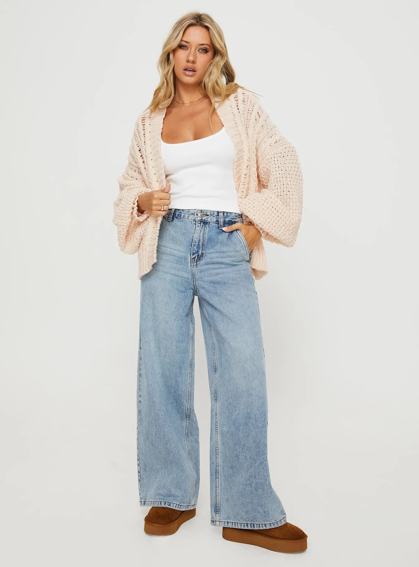 Abner Cable Cardigan Beige sold by Princess Polly product image thumbnail 2