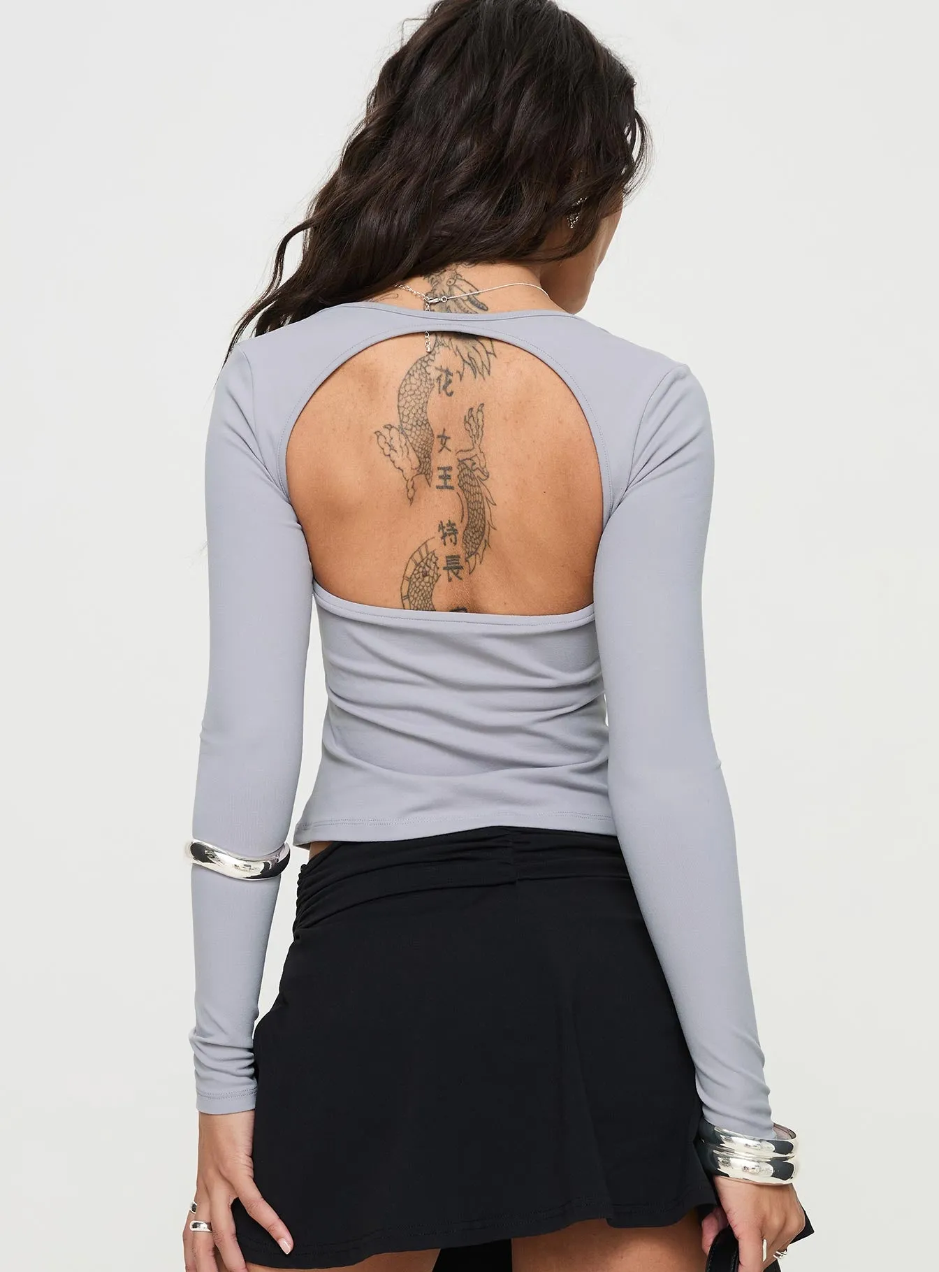 Adella Long Sleeve Top Grey sold by Princess Polly product image thumbnail 5