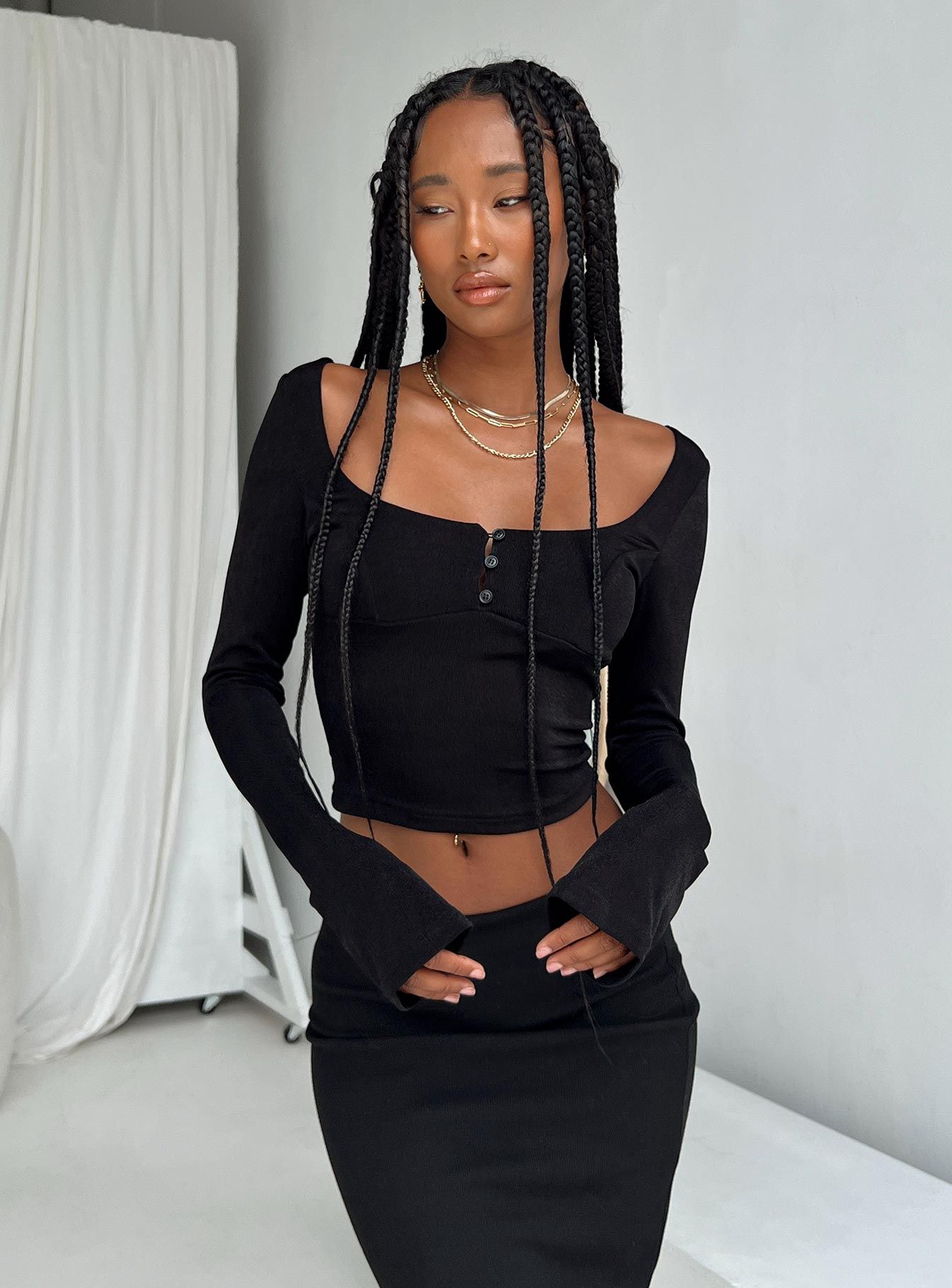 Ambers Long Sleeve Top Black sold by Princess Polly product image thumbnail 3