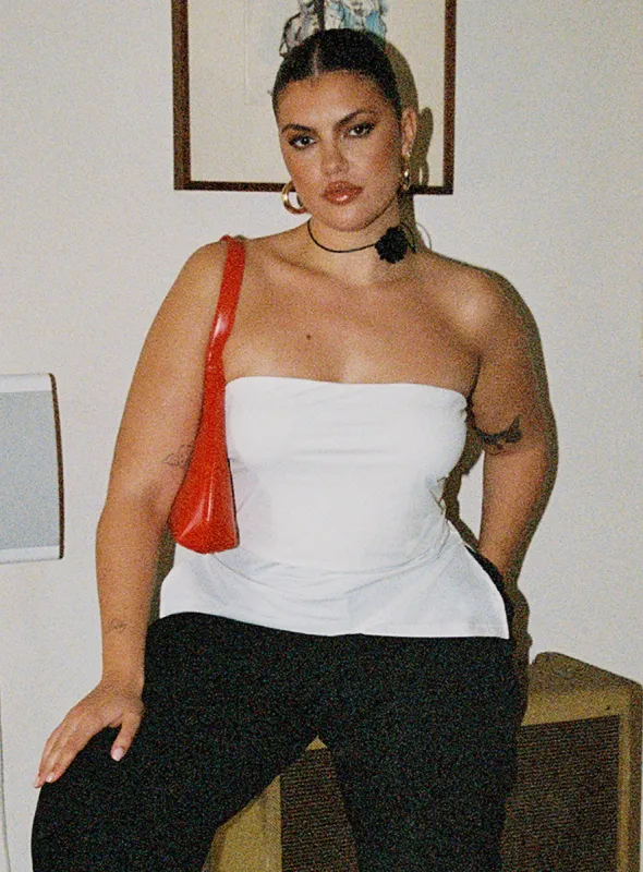Strutter Strapless Top White Curve sold by Princess Polly