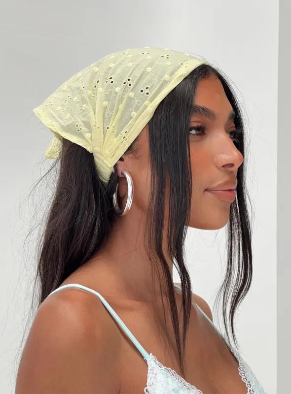 The Amalfi Anglais Headband Lemon sold by Princess Polly