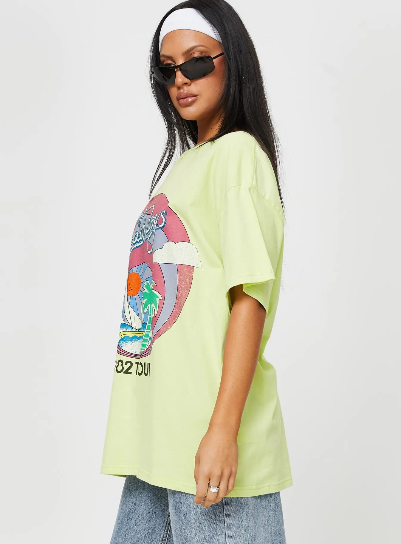 The Beach Boys 1982 Oversized Tee Green sold by Princess Polly product image thumbnail 4