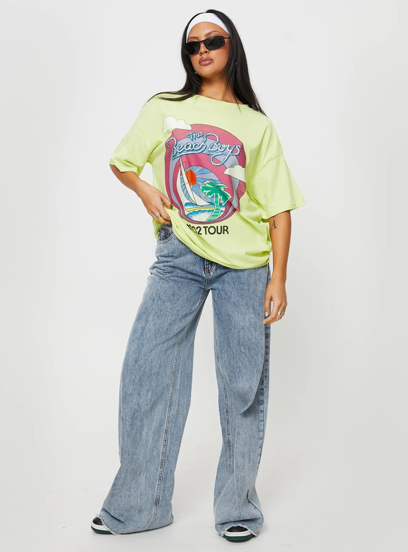 The Beach Boys 1982 Oversized Tee Green sold by Princess Polly product image thumbnail 3