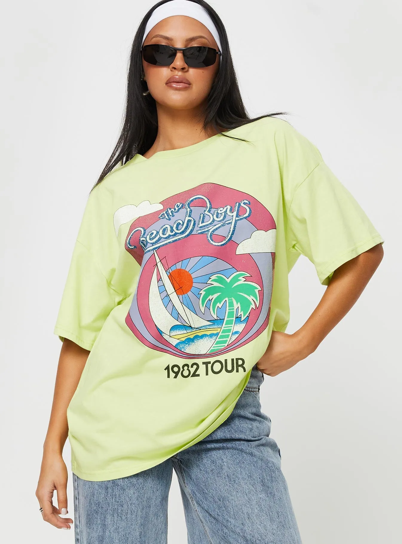The Beach Boys 1982 Oversized Tee Green sold by Princess Polly product image thumbnail 2