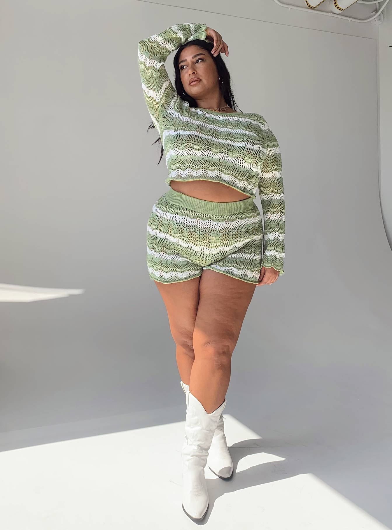 Leah Knit Set Green Multi Curve sold by Princess Polly product image thumbnail 2