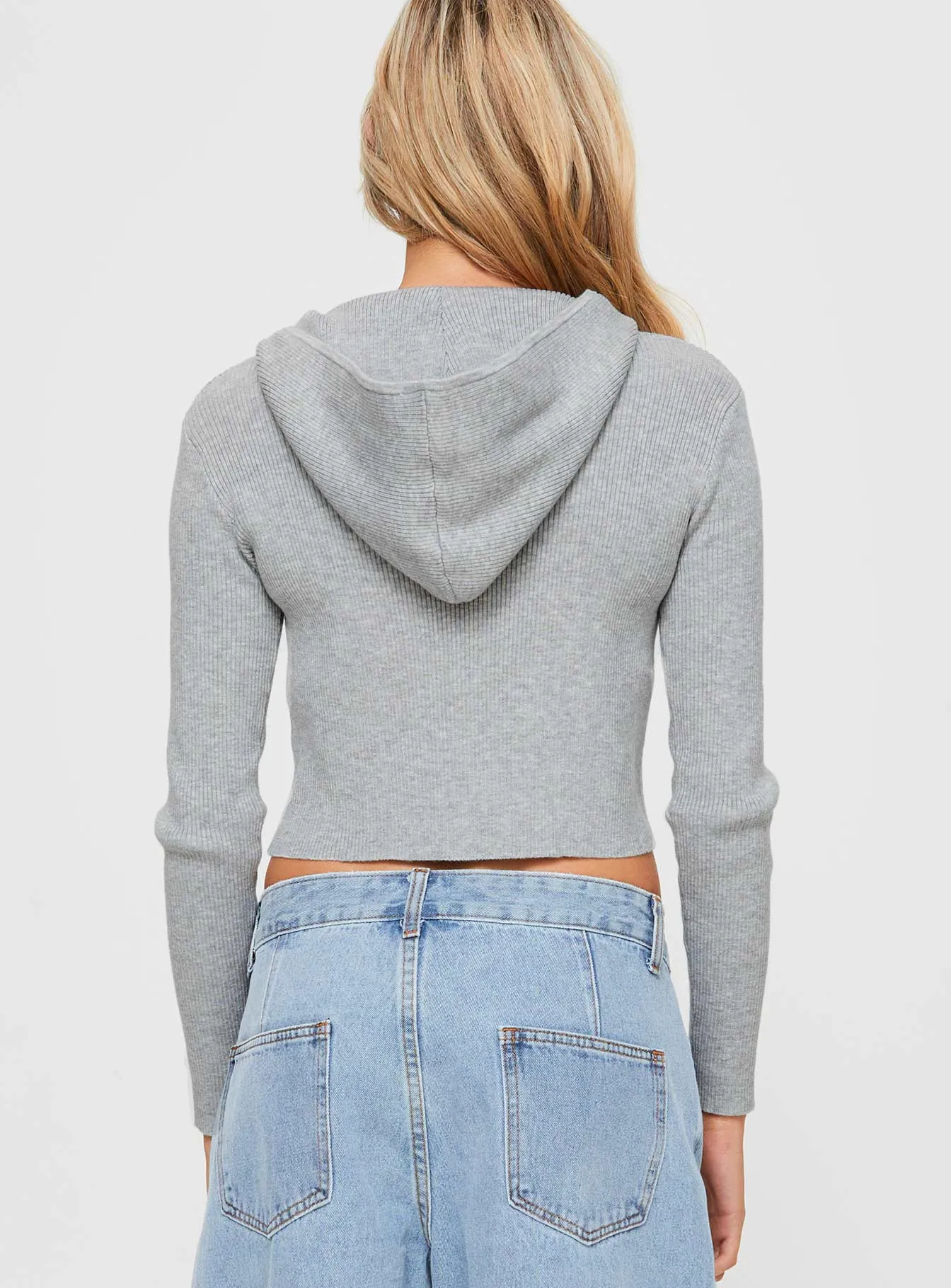 Cher Zip Up Knit Sweater Grey Marle sold by Princess Polly product image thumbnail 5