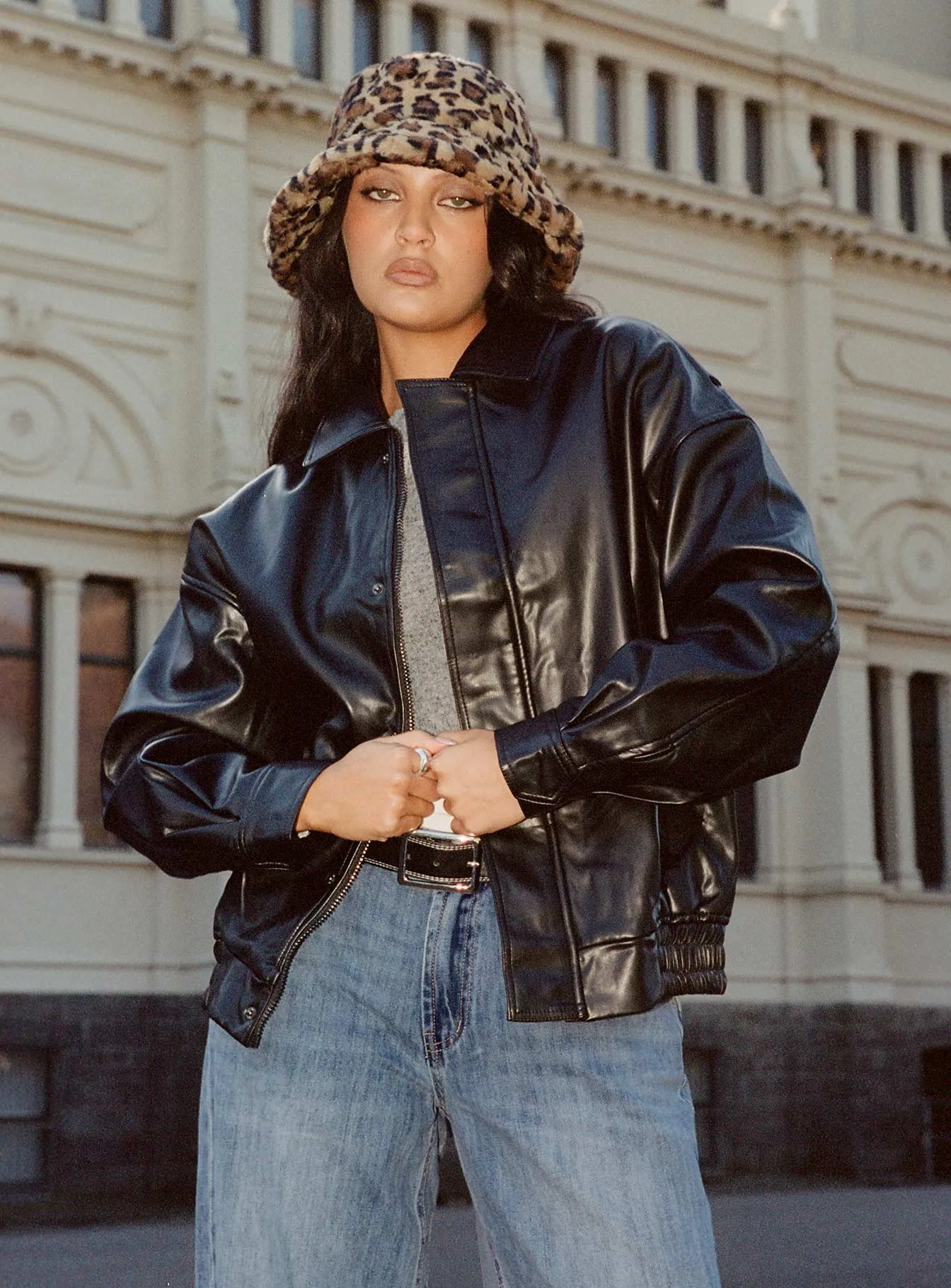 Kenny Bomber Jet Black sold by Princess Polly