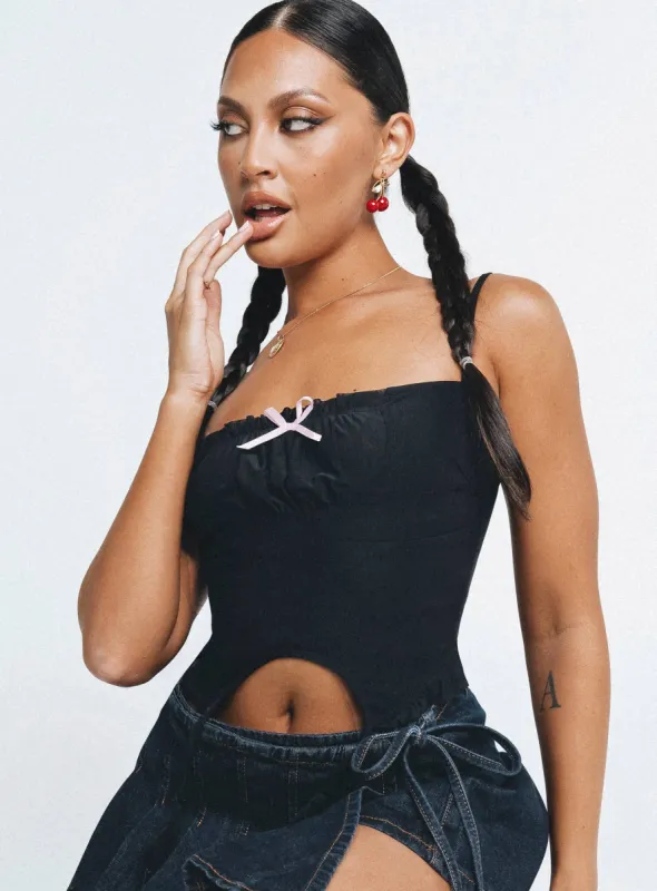 Revonda Corset Top Black sold by Princess Polly