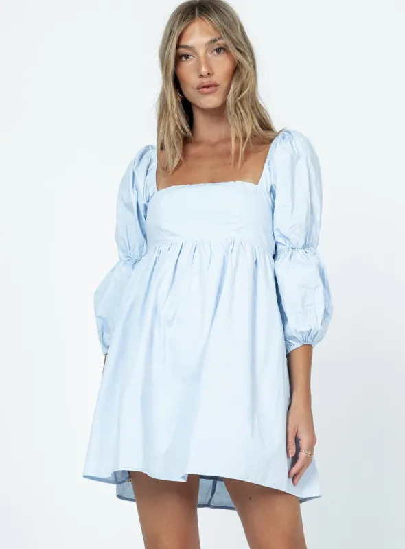 Noha Mini Dress Blue sold by Princess Polly
