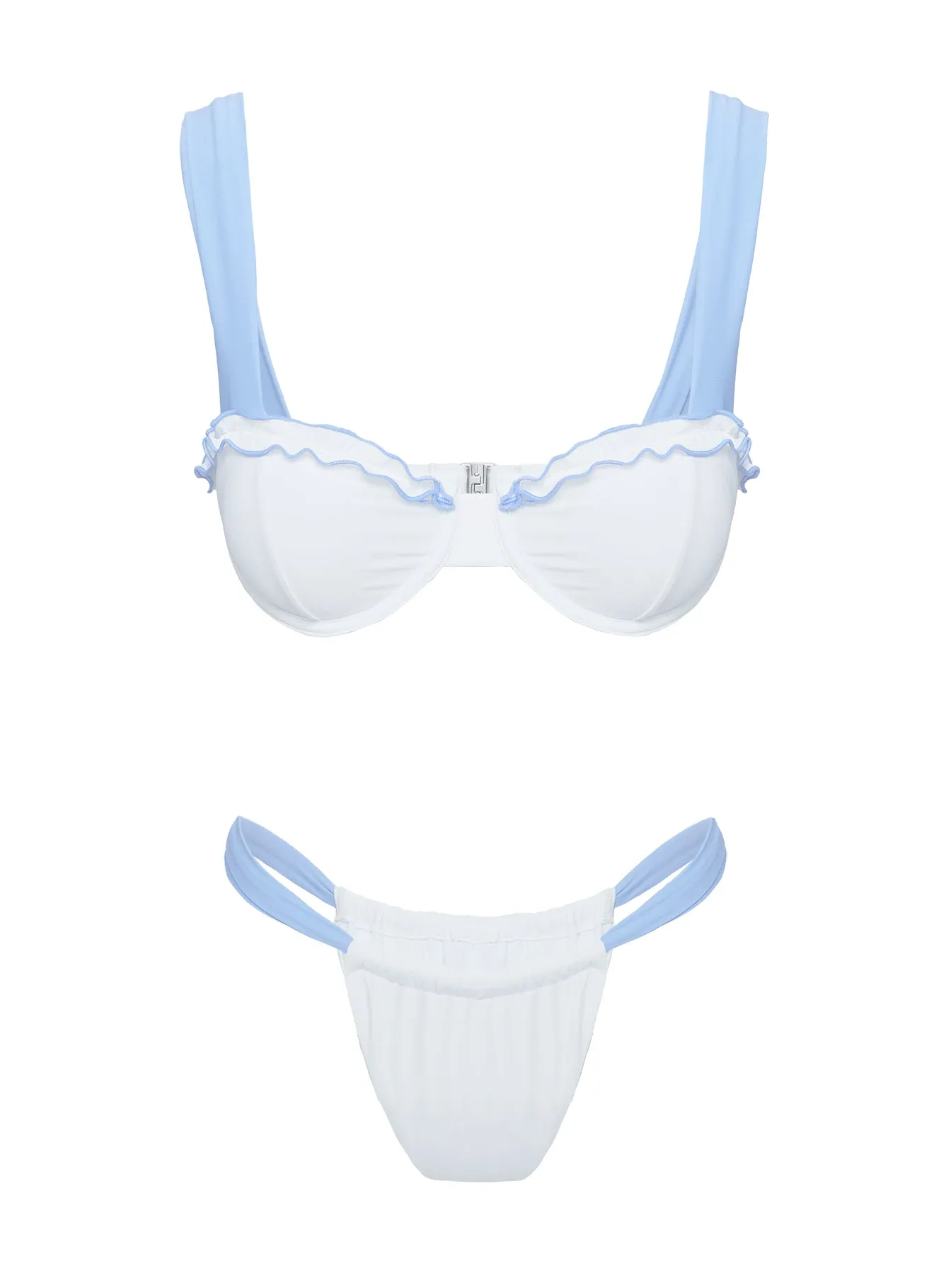 This Summer Underwire Bikini Top Blue / White sold by Princess Polly product image thumbnail 5