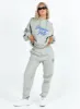 Princess Polly Track Pants Cursive Text Grey / Blue sold by Princess Polly