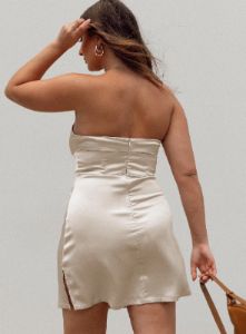 Belli Strapless Mini Dress Champagne sold by Princess Polly