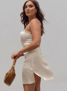 Belli Strapless Mini Dress Champagne sold by Princess Polly