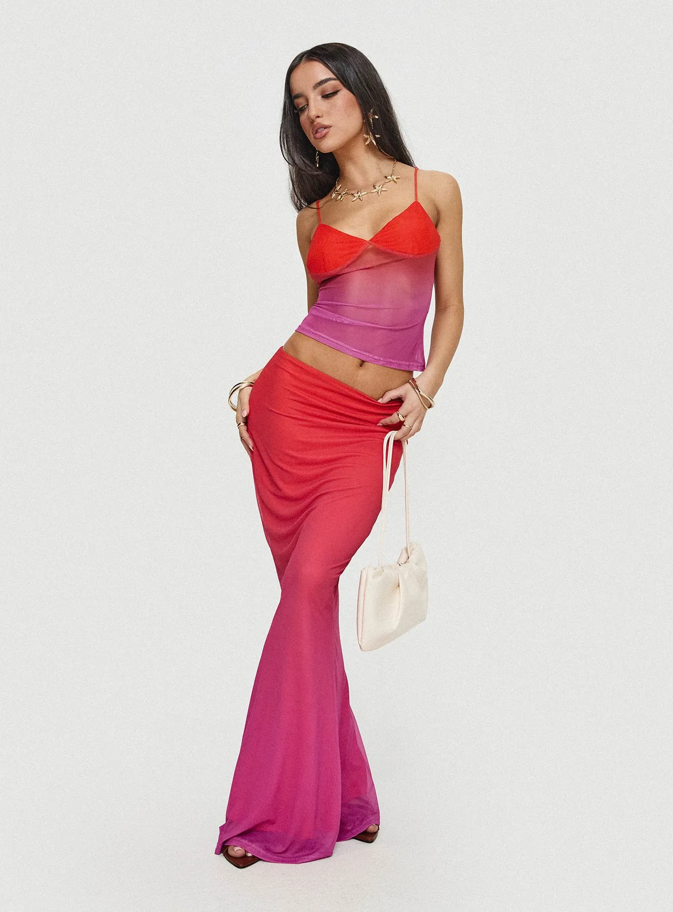 Teen Spirit Maxi Skirt Pink Ombre sold by Princess Polly