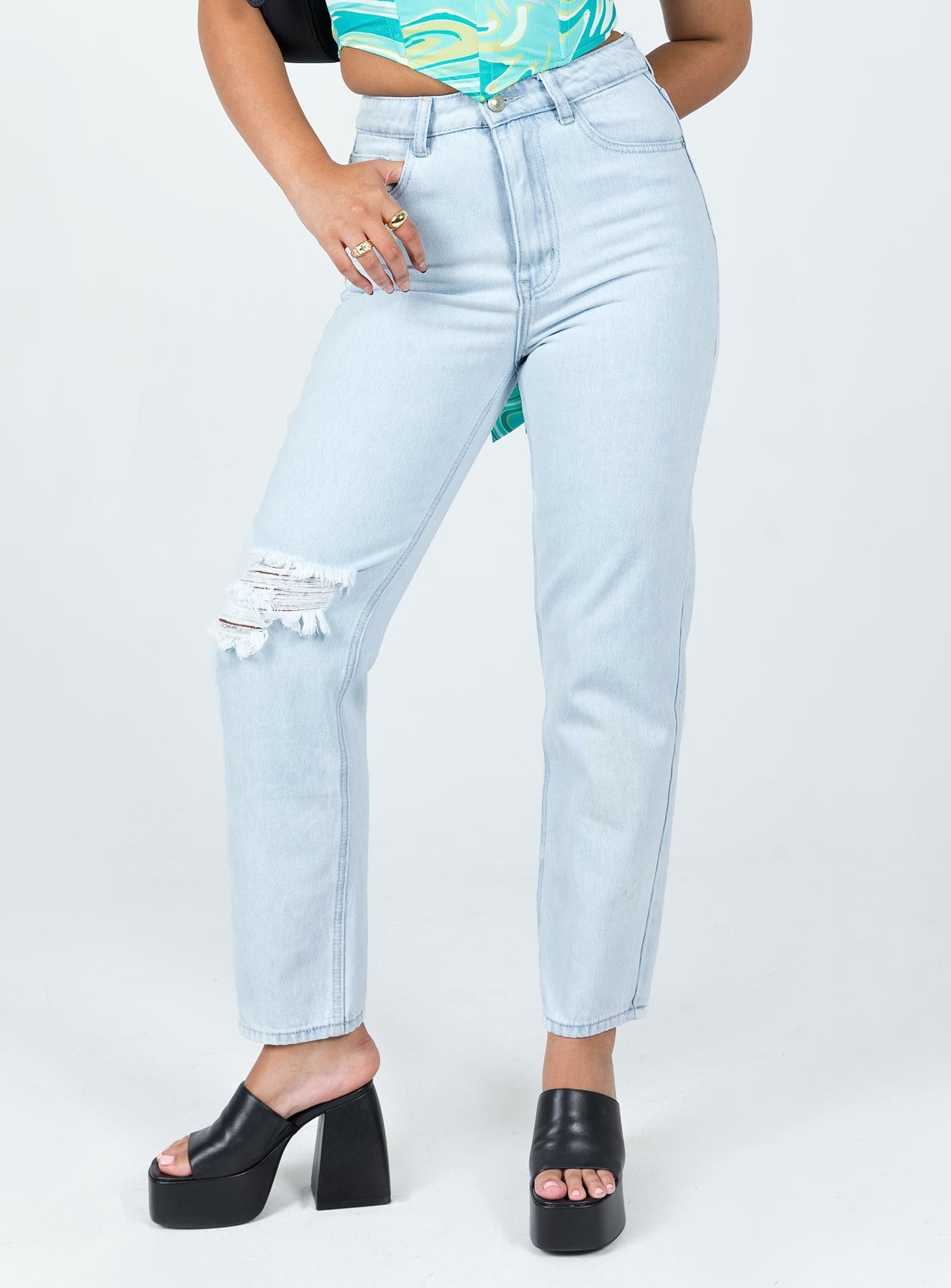 Cedar Straight Leg Denim Jeans sold by Princess Polly