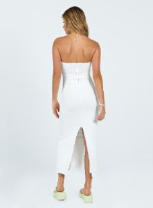 Talena Strapless Midi Dress White sold by Princess Polly