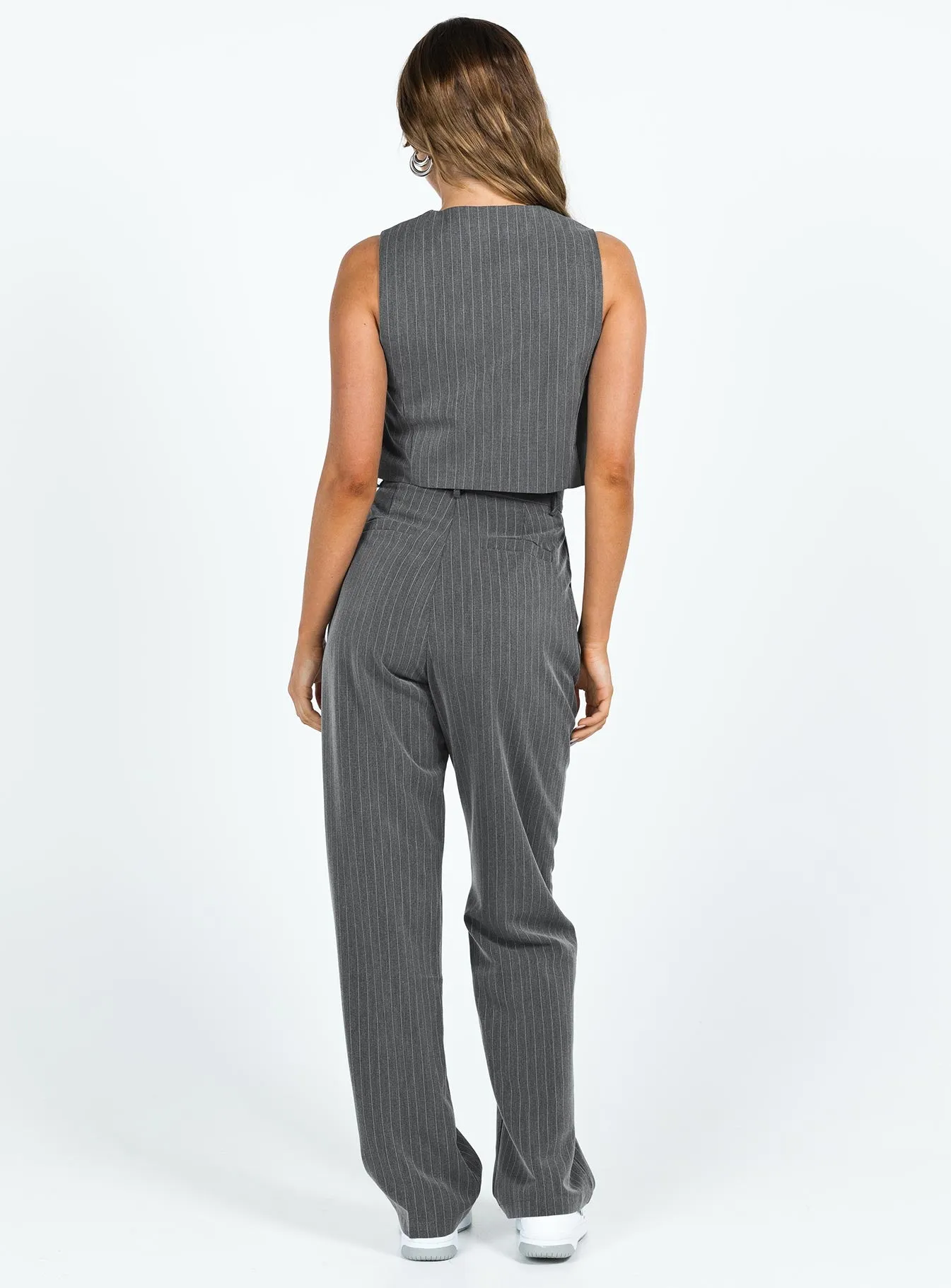 Purley Pinstripe Pants Grey sold by Princess Polly product image thumbnail 5