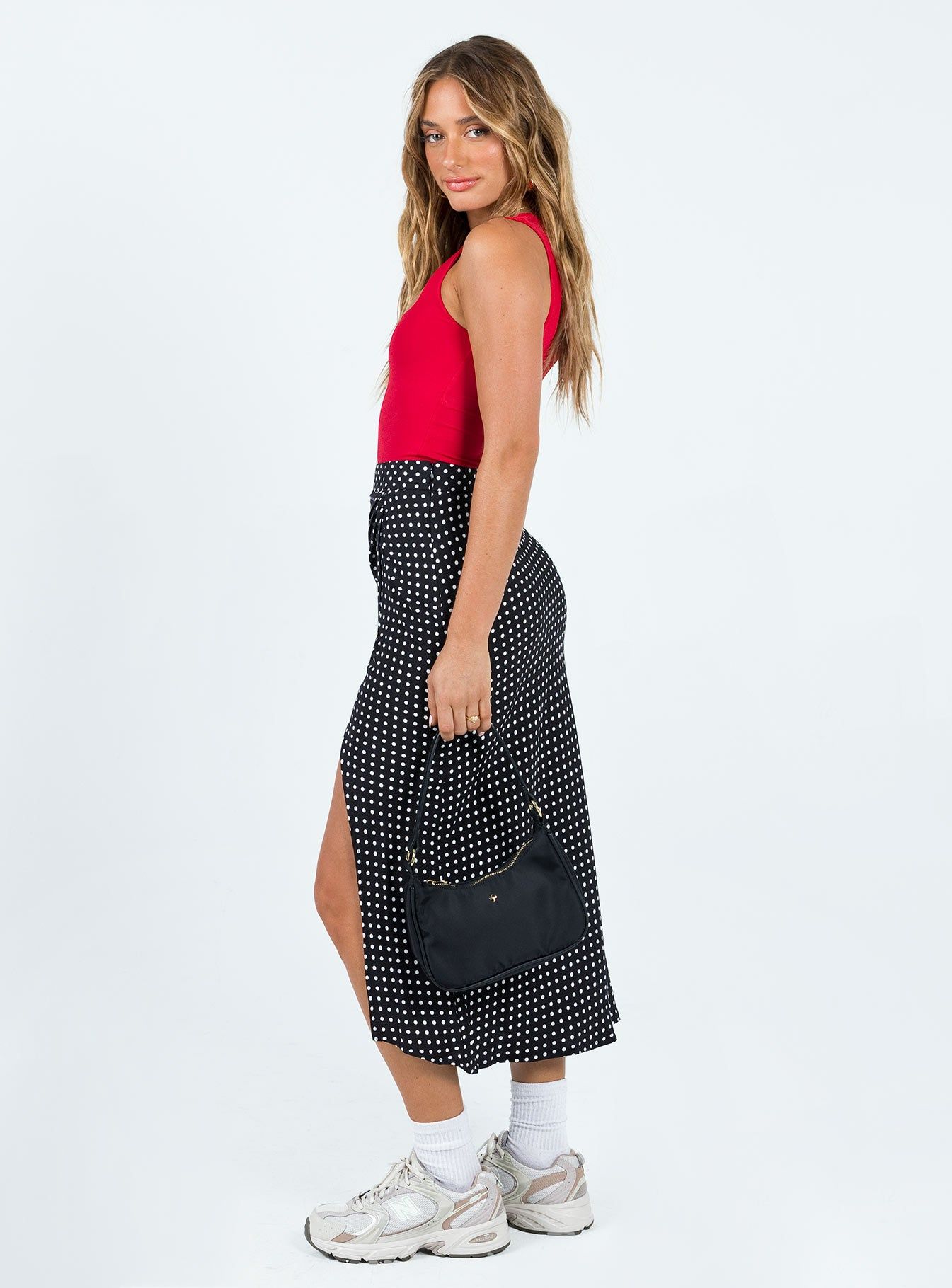 Mabel Midi Skirt Black Polka Dot sold by Princess Polly product image thumbnail 3