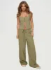 Zenda Linen Blend Top Olive sold by Princess Polly