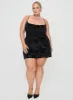 Celena Mini Dress Burn Out Black Curve sold by Princess Polly