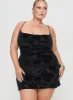 Celena Mini Dress Burn Out Black Curve sold by Princess Polly
