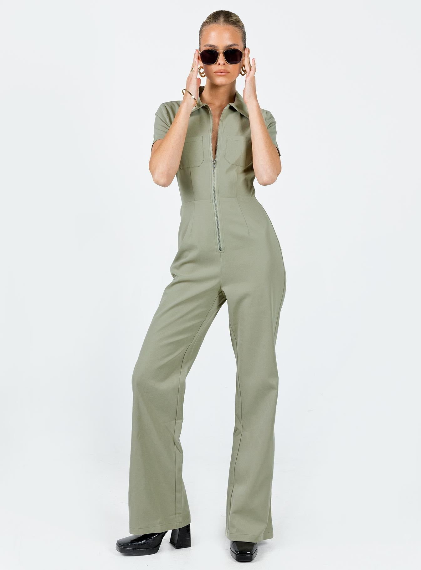 Loretta Jumpsuit Khaki sold by Princess Polly product image thumbnail 3