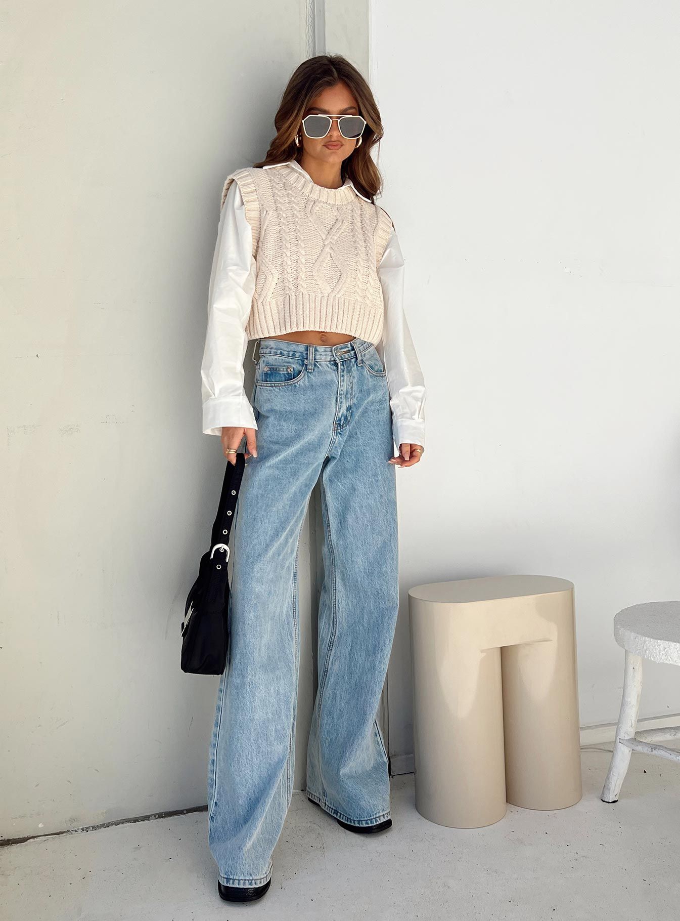 Carey Sweater Vest Beige sold by Princess Polly product image thumbnail 4