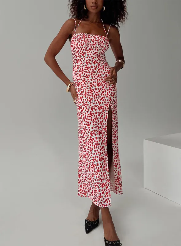 Kish Maxi Dress Red Floral sold by Princess Polly