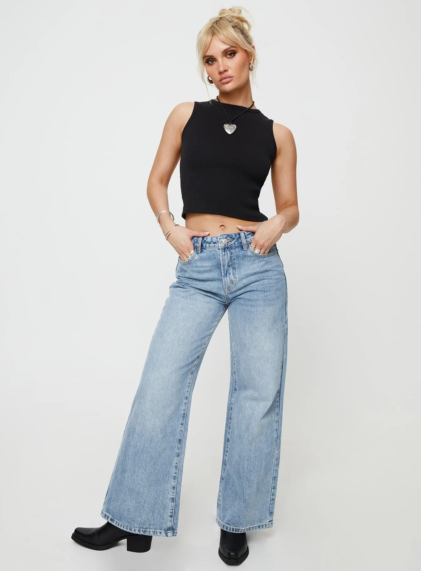 Haina Open Back Tank Top Black sold by Princess Polly product image thumbnail 3