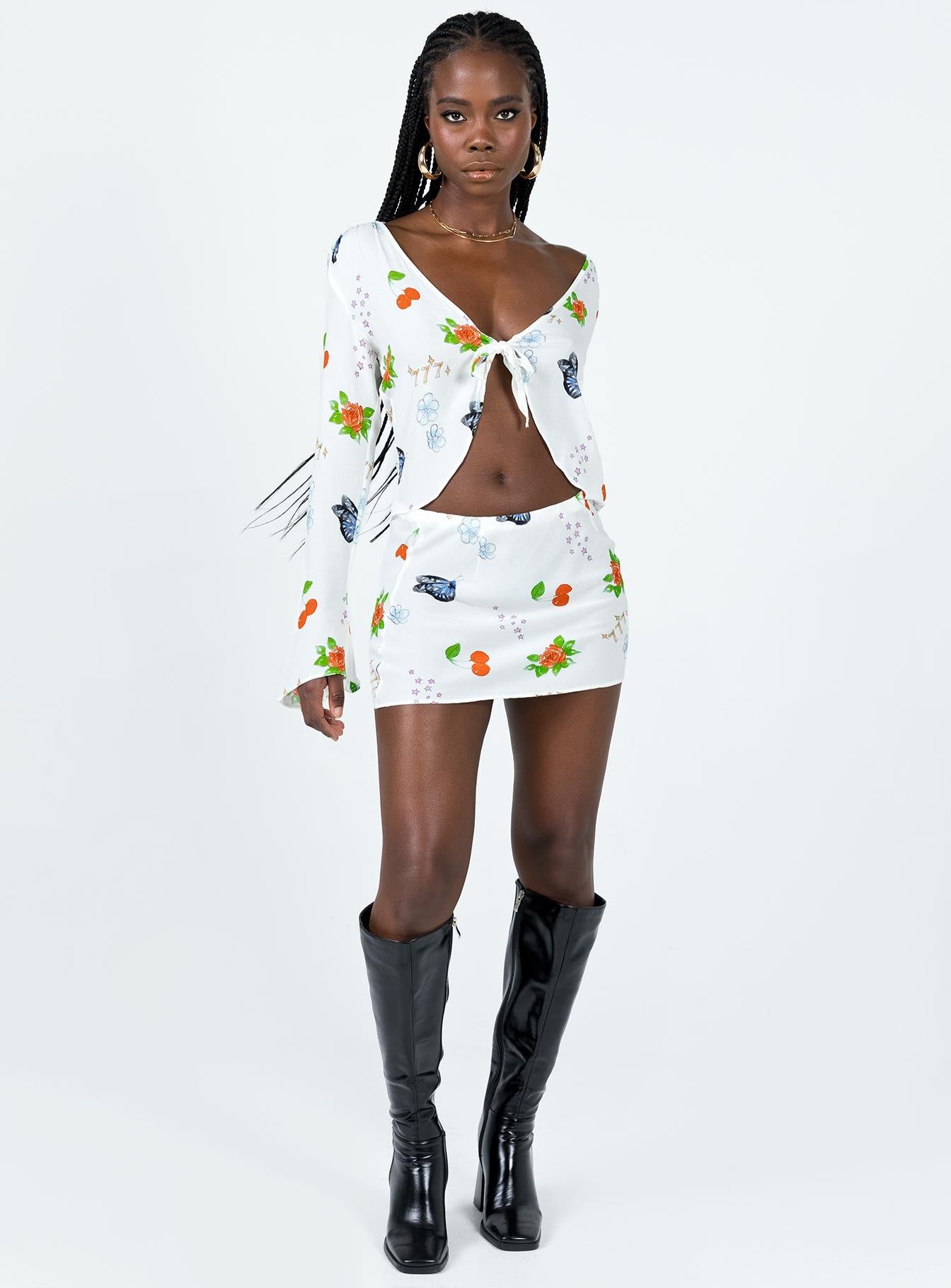 Drawn To You Mini Skirt Multi sold by Princess Polly product image thumbnail 3